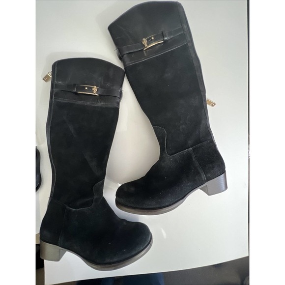 Tory Burch Jenna Suede Leather Knee High Black Women's Size 6.5 M - Picture 2 of 9